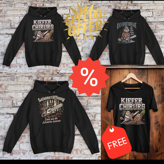 KNALLER ANGEBOT 3x Hoodie + 1 Shirt geschenkt!!!