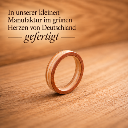 Holzring aus Tineo und Ahorn - individuell handgefertigt