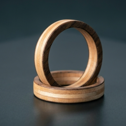 Holzring aus Mooreiche und Ahorn - individuell handgefertigt